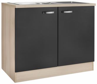Optifit Spülenschrank »Faro«, mit Metallgriffen, Breite 100 cm