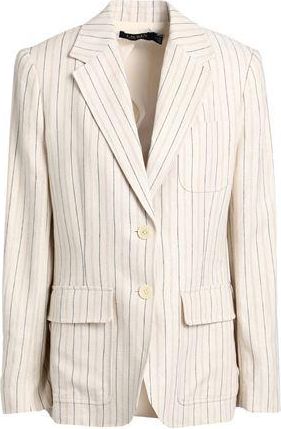 Ralph Lauren STRIPED LINEN-BLEND TWILL BLAZER