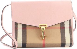 Burberry Pink Leather & House Check Canvas Macken Crossbody Small (Authentic Pre-Loved)