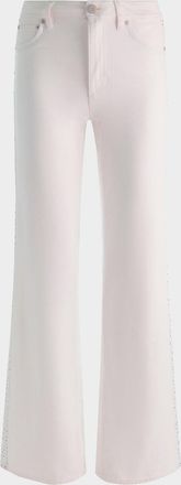 Alice & Olivia Chic High-Rise Embellished Striped Jeans