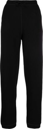 Ganni embroidered-logo track pants - women - Organic Cotton - M - Black