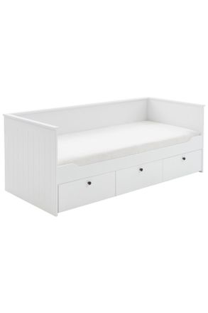 CARRYHOME Bett, Wei&szlig;, Holz, Kiefer, massiv, 90x200 cm, Schlafzimmer, Komplette Schlafzimmer und Serien, Schlafzimmerserien