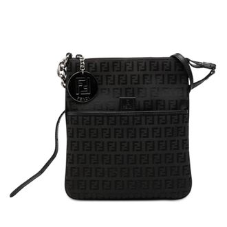 Fendi Pre-owned Womens Zucchino Canvas Crossbody - Black Textile - One Size