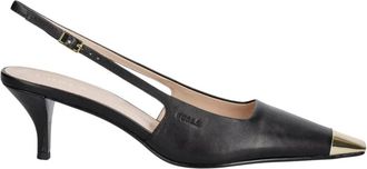 Furla Metal Decollete - Dames - Pumps - Zwart - 38 EU - Leer - Schoenen