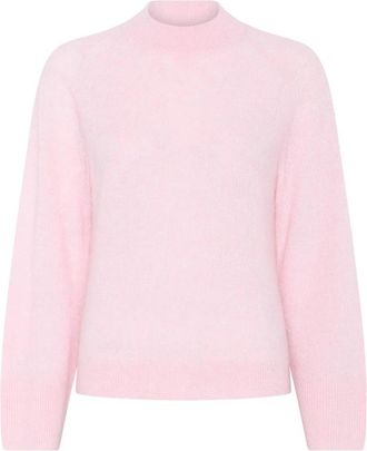 Bruuns Bazaar Fluffy BBAma knit - Dames - Coltruien - Roze - M - Truien & Vesten