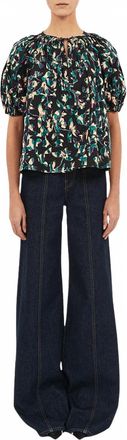 Ulla Johnson Loli Short Sleeve Blouse In Kaleidoscope