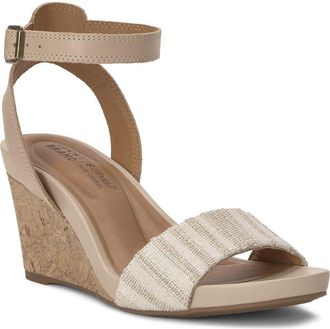 Lucky Brand Lynda Ankle Strap Platform Wedge Sandal in Natural Multi at Nordstrom, Size 9.5