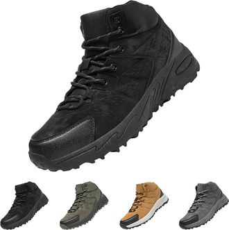 Generic Mens Waterproof Hiking Boots Lightweight Comfortable Mid Ankle Outdoor Durable Non-Slip Arch Support Design Trekking Boots Winter High Top Walking Sne