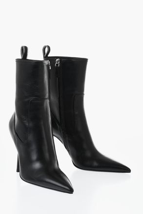 Dsquared2 Stivaletti Point Toe in Pelle con Zip Laterale Tacco 11cm Dsquared2