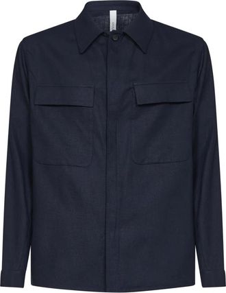 Hev&ograve; Licht Jack - Heren - Zomerjassen - Blauw - 2XL - Linnen - Jassen
