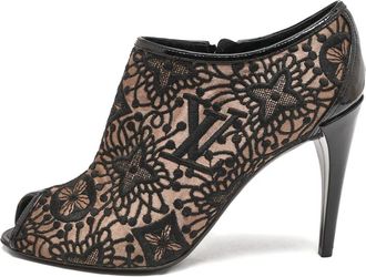 Louis Vuitton Pumps con ricamo e punta aperta 100mm - Nero