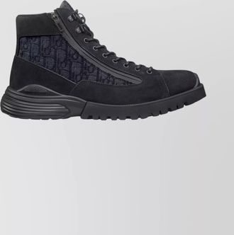 Dior high-top suede boots rubber sole