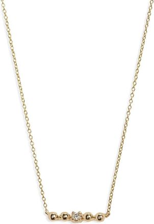 Dana Rebecca Designs Poppy Rae Diamond Bar Pendant Necklace in Yellow Gold at Nordstrom, Size 16