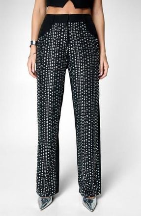 NASTY GAL Rhinestone Detail Pants in Black at Nordstrom Rack, Size 2