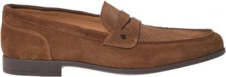 Baldinini Printed Suede Loafer - Heren - Loafers - Bruin - 40 EU - Leer - Schoenen
