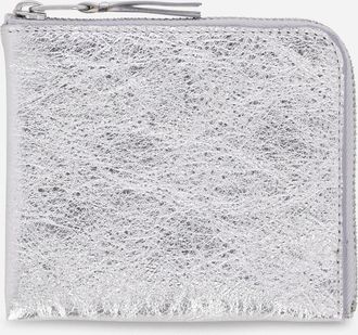 Comme Des Garçons Silver Line Zip Around Wallet Silver