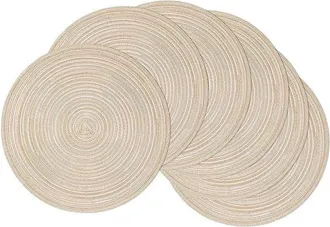 OEM Juego De 6 Manteles Individuales Redondos Trenzados De 38 Cm (15 Pulgadas), Antideslizantes, Resistentes Al Calor Y Lavables, Ideales Para La Decoraci