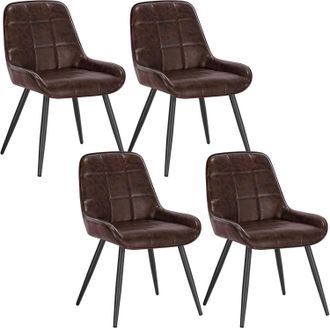 Woltu Woltu 4x Sillas De Comedor Silla Ergon&oacute;mica Con Respaldo Silla De Piel Sintetica En Estructura Metal Sillas Para Dormitorio Sal&oacute;n Comedor Y Cocina Mar