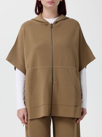 Max Mara Hooded Viscose Cape with Zip Closure