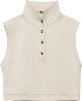 Alchemist Tops, Dames, Beige, XL, Katoen, Mae Mouwloze Trui