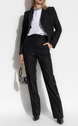 Alexander McQueen Shirt With Shimmering Crystals At The Neckline, Womens, White