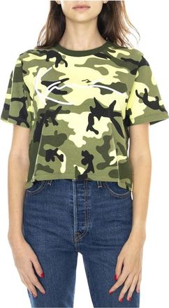 Karl Kani Tops, Dames, Veelkleurig, XS, Katoen, Signature Crop Wijde T-shirt