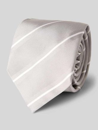 Gierremilano Seidenkrawatte aus reiner Seide mit Logo-Patch (7,5cm) in Silber, Gr&ouml;&szlig;e 1