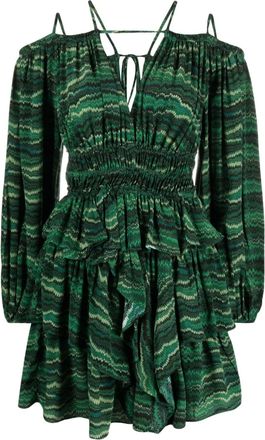 Ulla Johnson Silvia off-shoulder silk minidress - women - Silk - 4 - Green