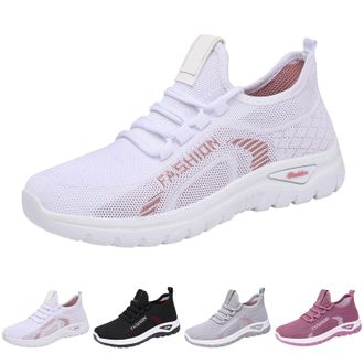 Generic Trainers Womens White Trainers Womens Slip On Walking Shoes Breathable Sports Shoes Non-Slip Jogging Shoes Lightweight Running Shoes Elegant Low Shoes