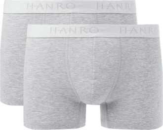 Hanro Trunks mit Label-Details im 2er-Pack in Hellgrau, Größe XL