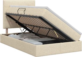 vidaXL Cama Con Almacenamiento Y Colch&oacute;n Crema 120 X 200 Cm Tela Vidaxl