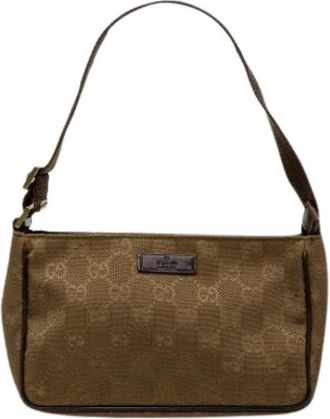 Gucci Pre-owned Shoulder Bag - Dames - Vintage Schoudertas - Bruin - ONE Size - Leer - Vintage