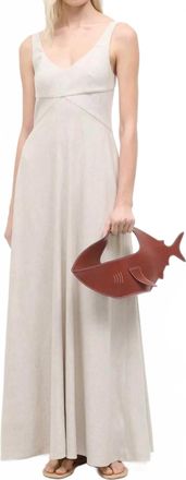 Staud Madison Linen Dress In Natural