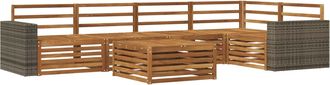 vidaXL Conjunto De Sof&aacute;s De Exterior 6 Uds. Natural Vidaxl