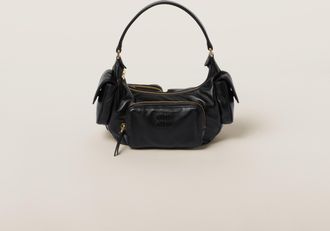 Miu Miu Nappa Leather Pocket Bag, Woman, Black