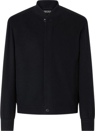 Ermenegildo Zegna Navy Blue Oasi Cashmere-elements Bomber Jacket