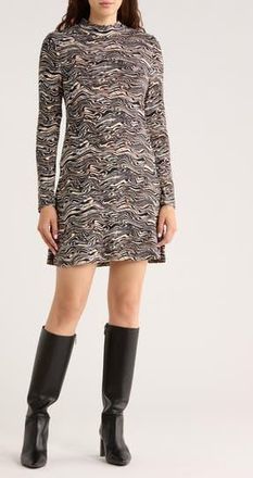 Tart Fernanda Long Sleeve Minidress in Marbled Zebra at Nordstrom Rack, Size X-Small
