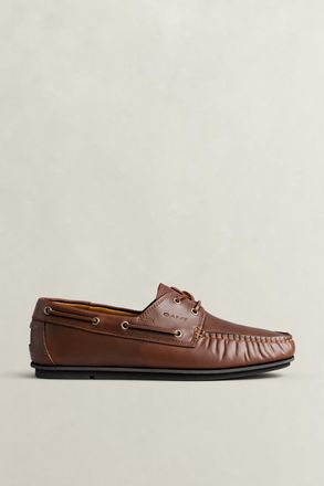 GANT Men Wilmon Leather Loafers (41) DARK BROWN
