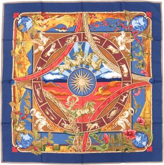Herm&egrave;s Pre-owned Hermes Rythmes du Monde Silk Scarf 90 Ladies 9KZZBXBLMZRGYLMJ