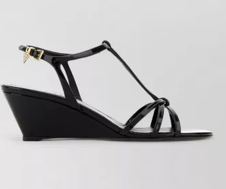 Prada leather wedge sandals