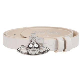 Vivienne Westwood Small Orb Buckle Riem - Dames - Accessoires - Wit - Maat: S/M Leer