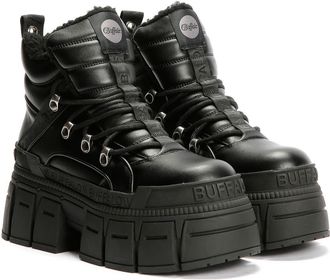 Buffalo Gospher Hike Mid Pad Dames Zwarte Laarzen