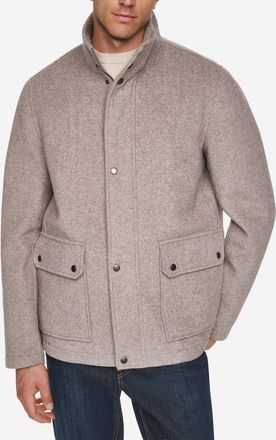 Cole Haan Mens Twill Wool Barn Jacket - Grey Size Medium
