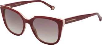 Carolina Herrera Accessoires, Dames, Rood, ONE Size, Cat-eye zonnebril met UV-bescherming