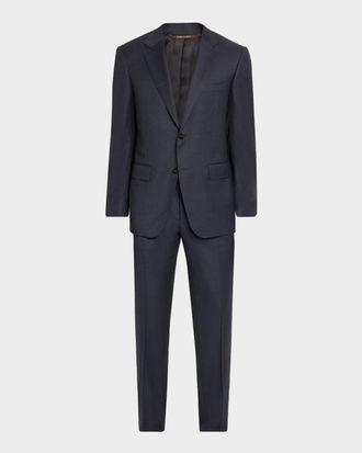 Canali Men & apos;s Wool Micro-Check Two-Piece Suit