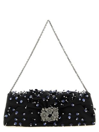 Roger Vivier Black Viscose Clutch Womens Bag