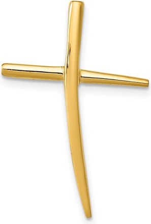 Diamond2Deal 14k Yellow Gold Polished Curved Cross Chain Slide