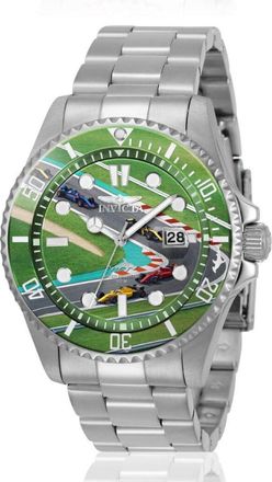 Invicta Pro Diver 51059 Herenhorloge - Quartz Uurwerk - Roestvrij Staal met Groene Wijzerplaat - 43 mm - Summerville