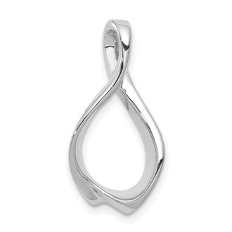 Diamond2Deal 14k White Gold Slide Fits up to 2mm Regular/4mm Fancy or Reversible Omega