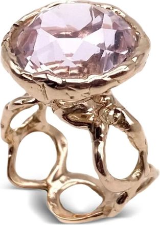 Lucifer Vir Honestus Anello Reticolo in oro rosa 18 carati con morganite